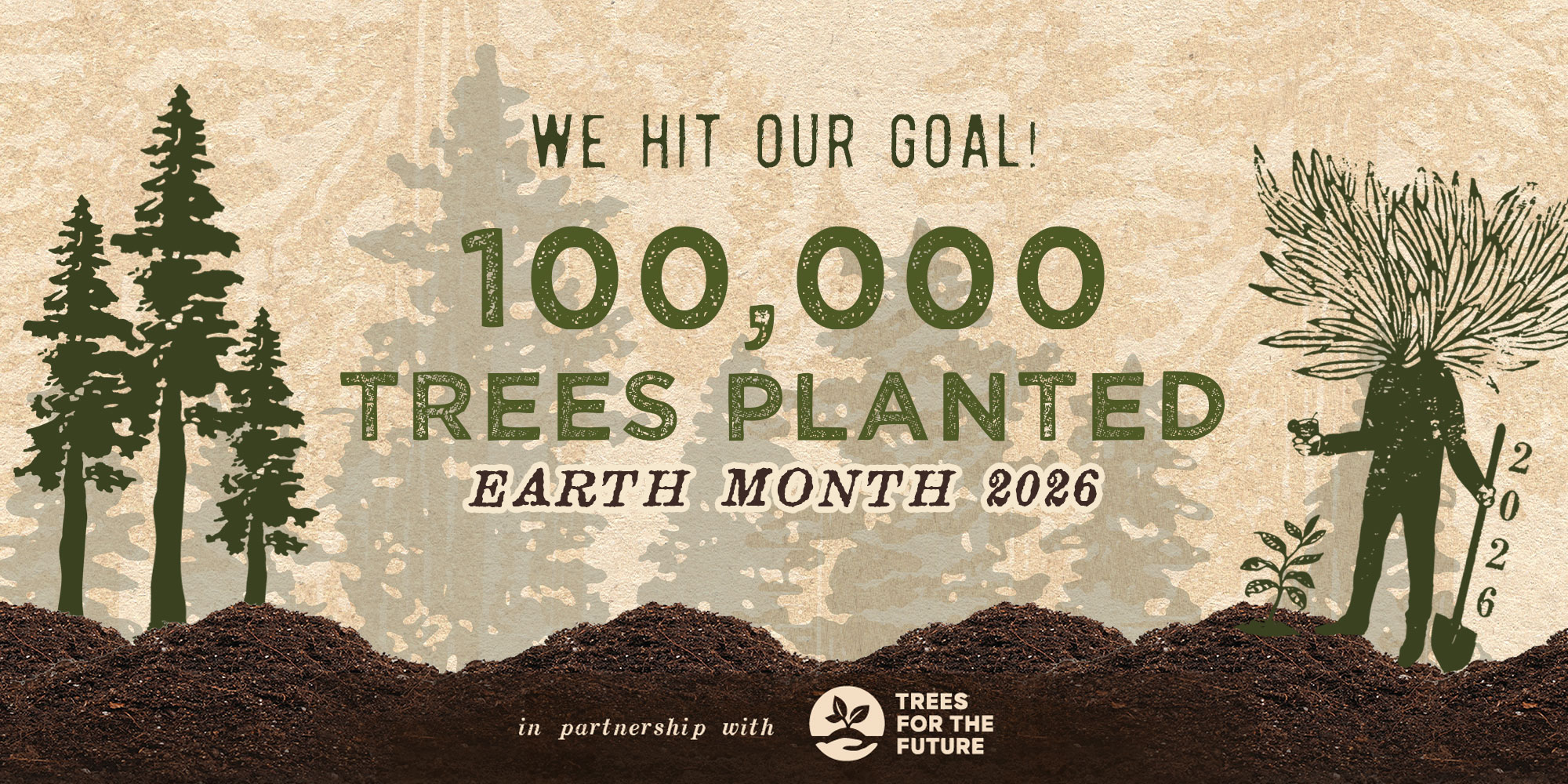 EarthMonth 2026 100k trees planted Redwood Empire Whiskey